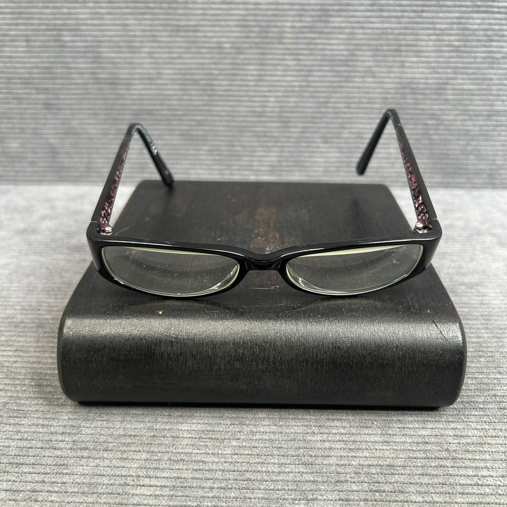 MS 4016 Black Light Violet Filigree Rectangle Y2k Eyeglasses Frames 51-16-135
